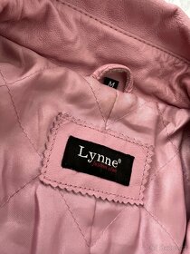 Lynne - dámský kožený pastelově růžový kabát – M - 13