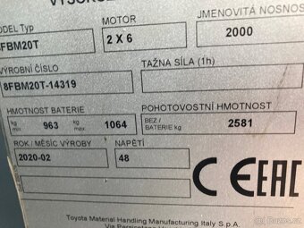 Čelní vysokozdvižný vozík TOYOTA 8FBMK20T |PS6334| - 13