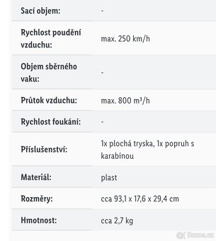 Aku turbínový foukač Peformance V40 - 13