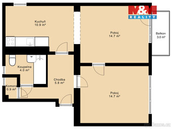 Prodej bytu 2+1, 54 m², Strakonice, ul. Dukelská - 13