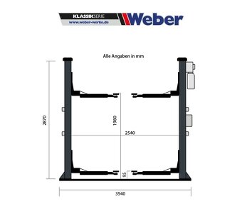 Dvousloupovy hydraulický zvedák WEBER 4.2T a 4.5T - 13