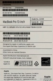 MacBook Pro M2 (16 GB RAM, 1 TB SSD), pěkný stav - 13