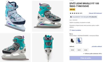 Dívčí rostoucí lední brusle, vel. 29-32 - 13