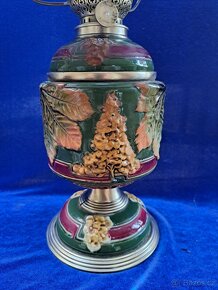 majoliková, petrolejová lampa - 13