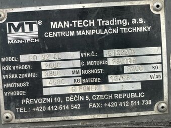 Vysokozdvižný vozík Man-tech    VZV - 13