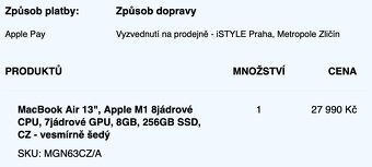 MacBook Air 13” M1 (256 GB SSD) – plně funkční, 12/2021 - 13