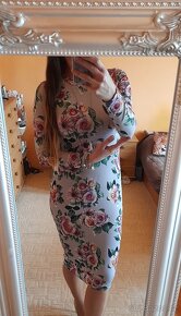 Zara květované pouzdrové elastické midi šaty - 13