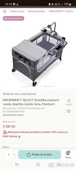 Dětská postýlka+matrace, cestovní postýlka+m, plyš. housenka - 13