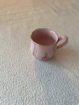 Růžový porcelán – starožitná dekorativní sada - 13