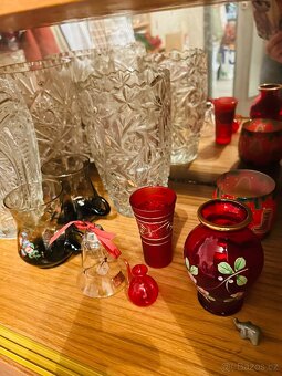 Porcelán sošky sklenice broušené sklo - 13