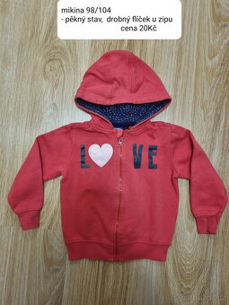 Divci obleceni vel.98/104 trička, saty, mikiny - 13