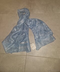 Desigual foul Galaxy dámský značkový šátek šála modrý lesklý - 13