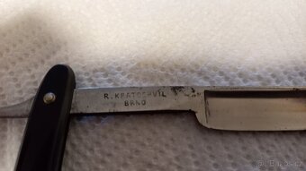 Starožitná břitva včetně pouzdra a brousku - 13