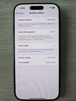 Apple Iphone 16 PRO 256 GB + záruka O2 jako nový - 13