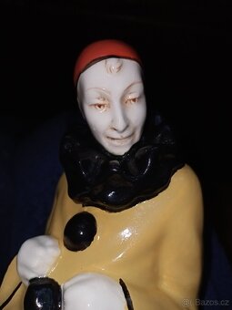 Soška Pierota ART-DECO z.n. ROYAL DUX Top stav výška 26cm ší - 13