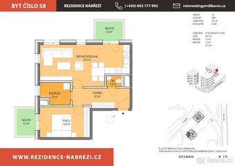 Pronájem, Byty 2+kk+2 balkony + parkovací místo,  65 m2 - Li - 13