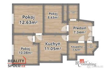 Pronájem, byty/3+1, 57 m2, Prokopova 13/15, Jižní Předměstí, - 13