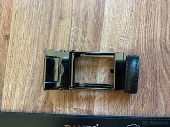 Nový pánský kožený opasek Bandi s aut. sponou-černý, nastav. - 13