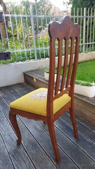 Dubové židle Ludvík XV. Řezbované 6 ks - 13