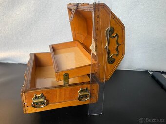 Dekorativní dřevěná truhlička – šperkovnice / úschova drobno - 13