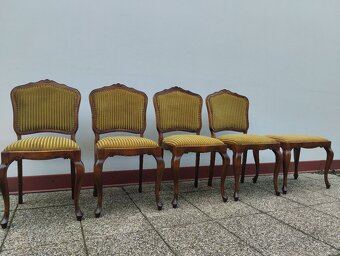 Barokní židle a taburet, rustikální nábytek, starožitný - 13