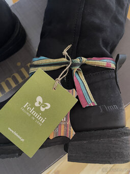 Černé luxusní natahovací kožené kozačky Felmini, vel. 39 - 13