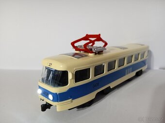 Vláčky - tramvaj Tatra T3 H0 1:87 - modrá, světlo, zvuk - 13