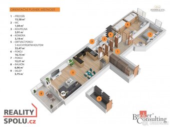 Prodej, byty/3+kk, 92 m2, Semická 2026/10, Modřany, 14300 Pr - 13
