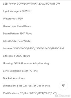 Led offroad světlomety 60 W, 6600 lumenů ( 9-32V) - 13