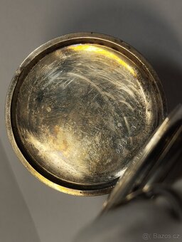 Staré tříplášťové celostříbrné kapesní hodinky, MEDAILE - 13