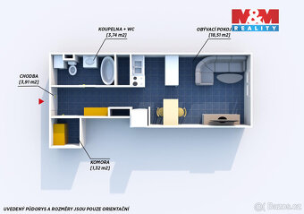 Pronájem bytu 1+kk, 27 m², Plzeň, ul. Vrchlického - 13