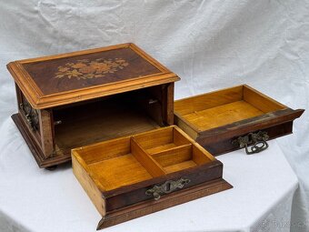 Krásná velice stará šperkovnice Empír - 13