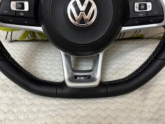 R-line VOLANT VOLKSWAGEN R RLINE kožený BIELE PREŠÍVANIE - 13