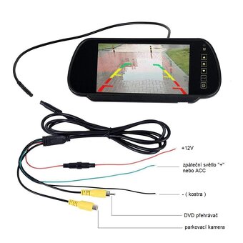 LCD monitor7“Full HD MP5 na zrcátko AV1/AV2/USB/SD/Bluetooth - 13