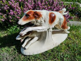 Staré porcelánové sousoší psů - 13