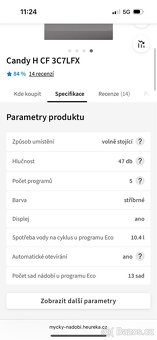 Myčka nádobí Candy H CF 3C7LFX nerez - 13