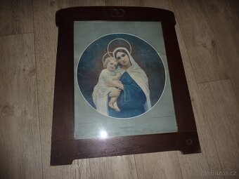 Svatý obraz Madonna v dřevěném rámu - 13