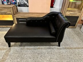 Luxusní CHESTERFIELD Lenoška hnědočerná Jako Nová - 13