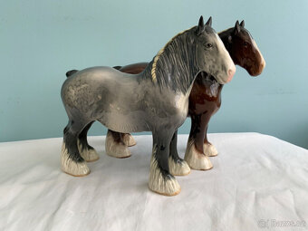BESWICK CERAMIC SHIRE HORSE 818 DAPPLE GRY HOUPACÍ KONĚ PROT - 13