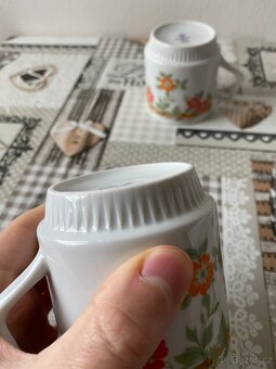 Porcelánové retro hrnky Dubí Czechoslovakia - 2 ks, 350 ml - 13