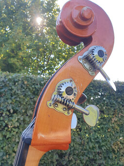 Celomasívní český 3/4 kontrabas, snímač, obal - 13