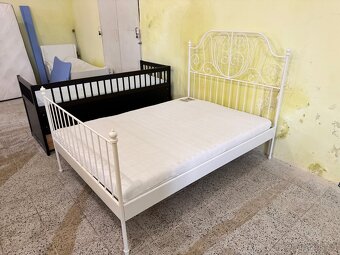 Hezká kovová postel-letiště IKEA LEIRVIK 140x200 - 13