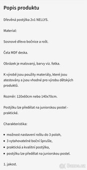 Dětská rostoucí postýlka NELLYS 2v1 bílá se sovičky - 13