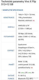 Vivo X FLIP 5G, Pink růžová 12GB RAM/256GB. GLOBAL EU VERZE - 13