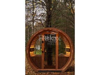 Finská sudová sauna 2,6 m - termo dřevo pro 6 osob - 13