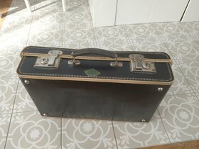 Starý retro kufr  koženka Kazeto hnědý - 13
