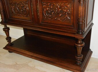 Starožitná řezbovaná komoda s nástavbou - 225 cm - 13