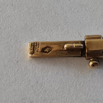 Zlaté 14K dámské náramkové hodinky R-U, 22,48g, v chodu. - 13