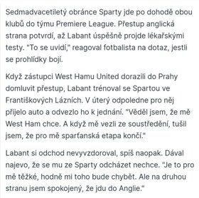 VLADIMÍR LABANT (WEST HAM UNITED FC) - originální hraný dres - 13