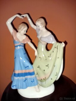 Tančící dívky. ROYAL DUX- ART-DECO sig. ELLY STROBACH - 13